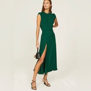 Reformation Gavin Dress in Emerald